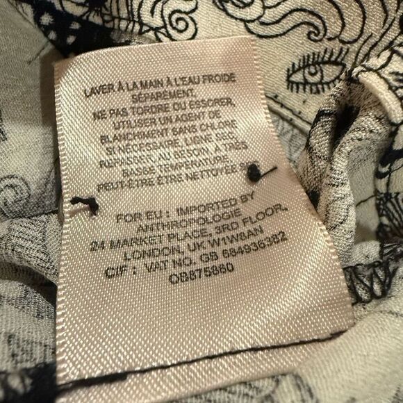 Anthropologie 34 of 52 Conversations Colloquial Shirt Dress Size 12 Floral Face - Picture 9 of 9